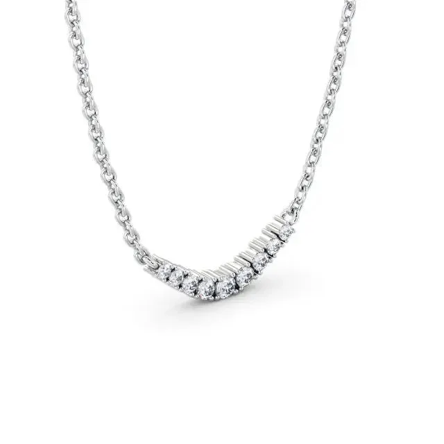 0.20CTW Curved Lab Grown Diamond Necklace