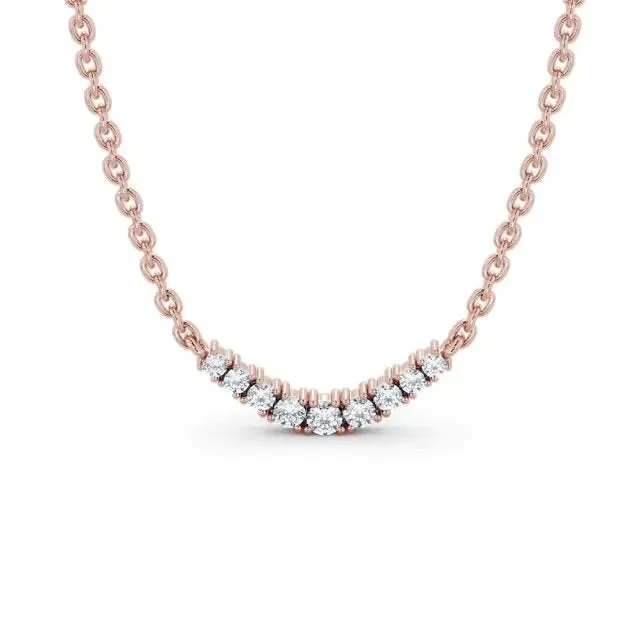 0.20CTW Curved Lab Grown Diamond Necklace