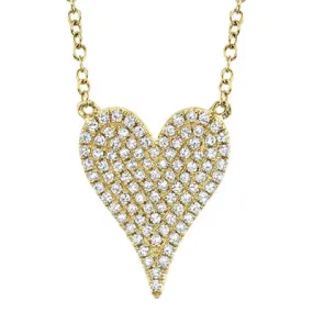 0.21ctw Diamond Pave Heart Pendant Necklace