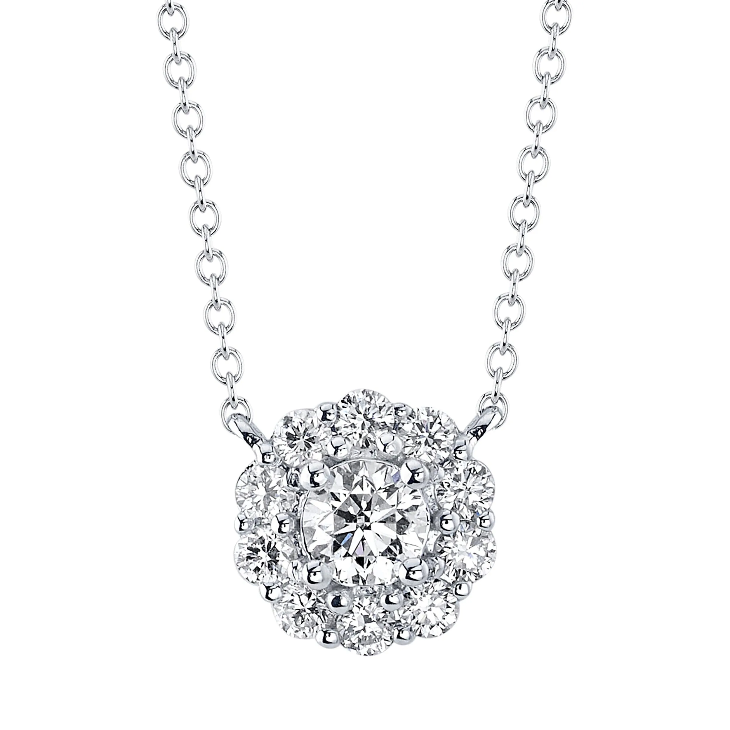 0.42ctw Diamond Cluster Necklace