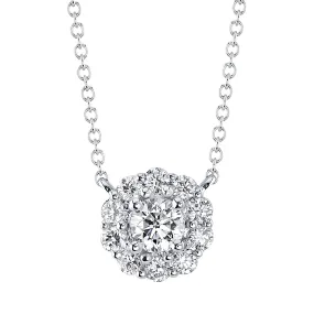 0.42ctw Diamond Cluster Necklace