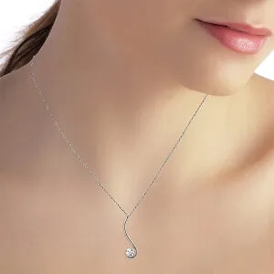 0.5 Carat 14K Solid White Gold Necklace Natural 0.50 Carat Diamond