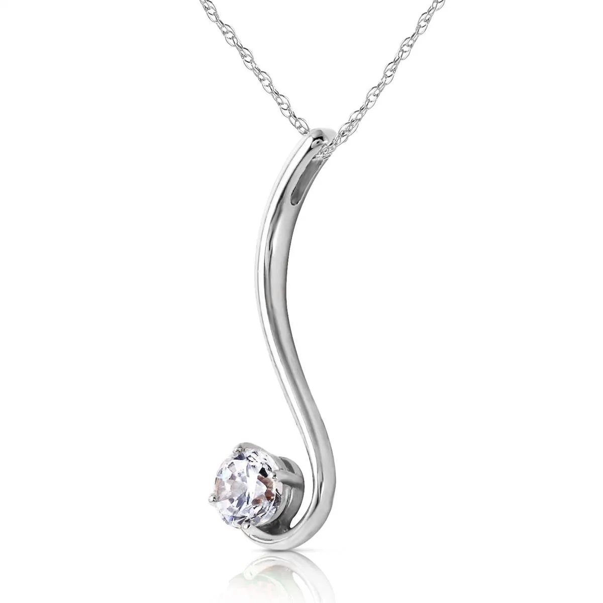 0.5 Carat 14K Solid White Gold Necklace Natural 0.50 Carat Diamond