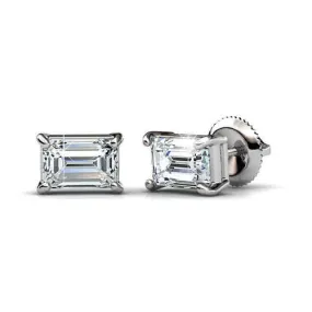 0.50-3.00 CT Emerald Cut Diamonds - Stud Earrings