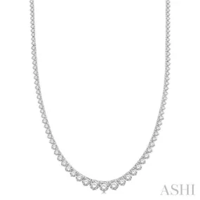 10 ctw Riviera Round Cut Diamond Necklace in 14K White Gold