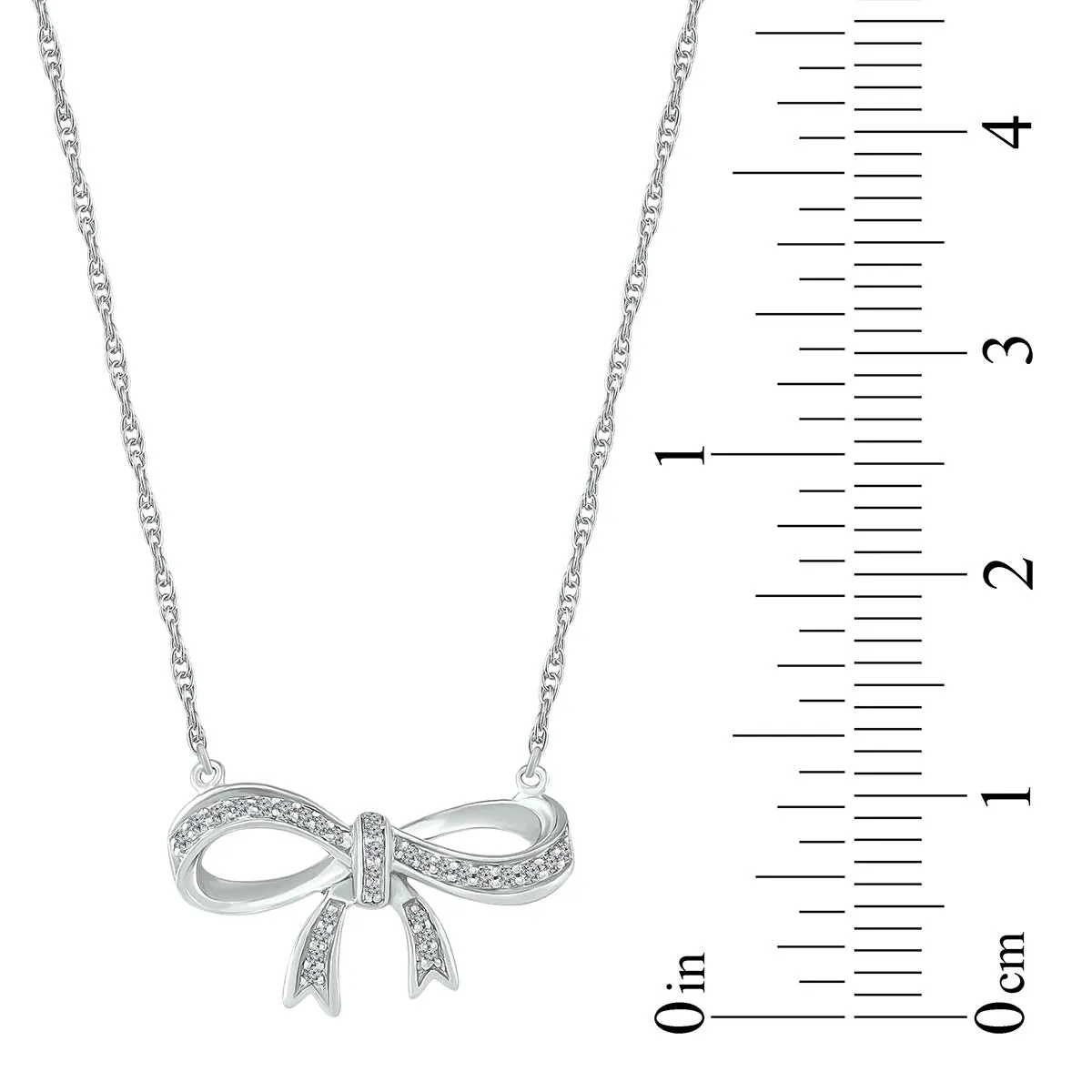 1/10 CTW Diamond Bow 18-inch Necklace in Sterling Silver