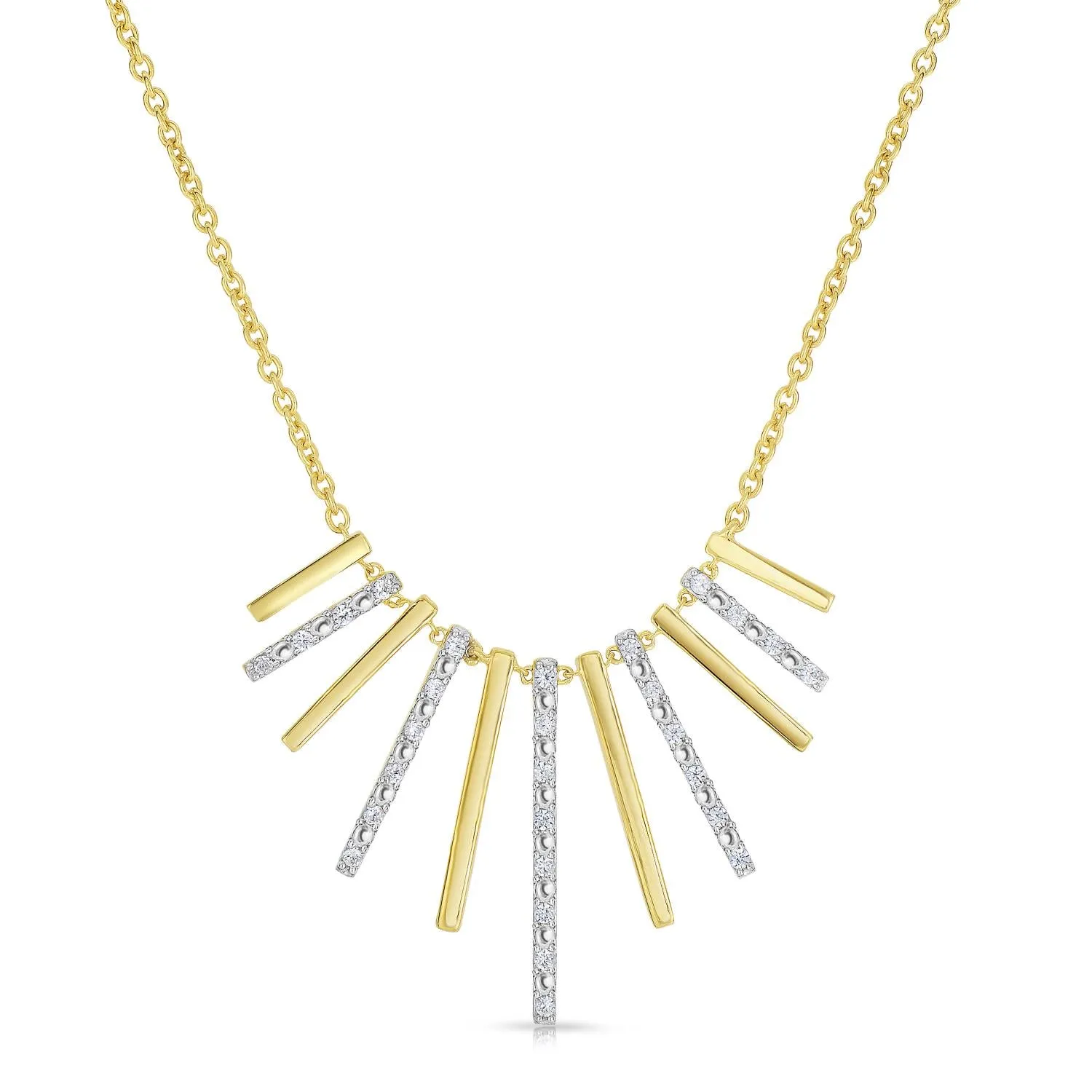 1/4 CTW Diamond Fancy 18-inch Necklace in 10KT White and Yellow Gold