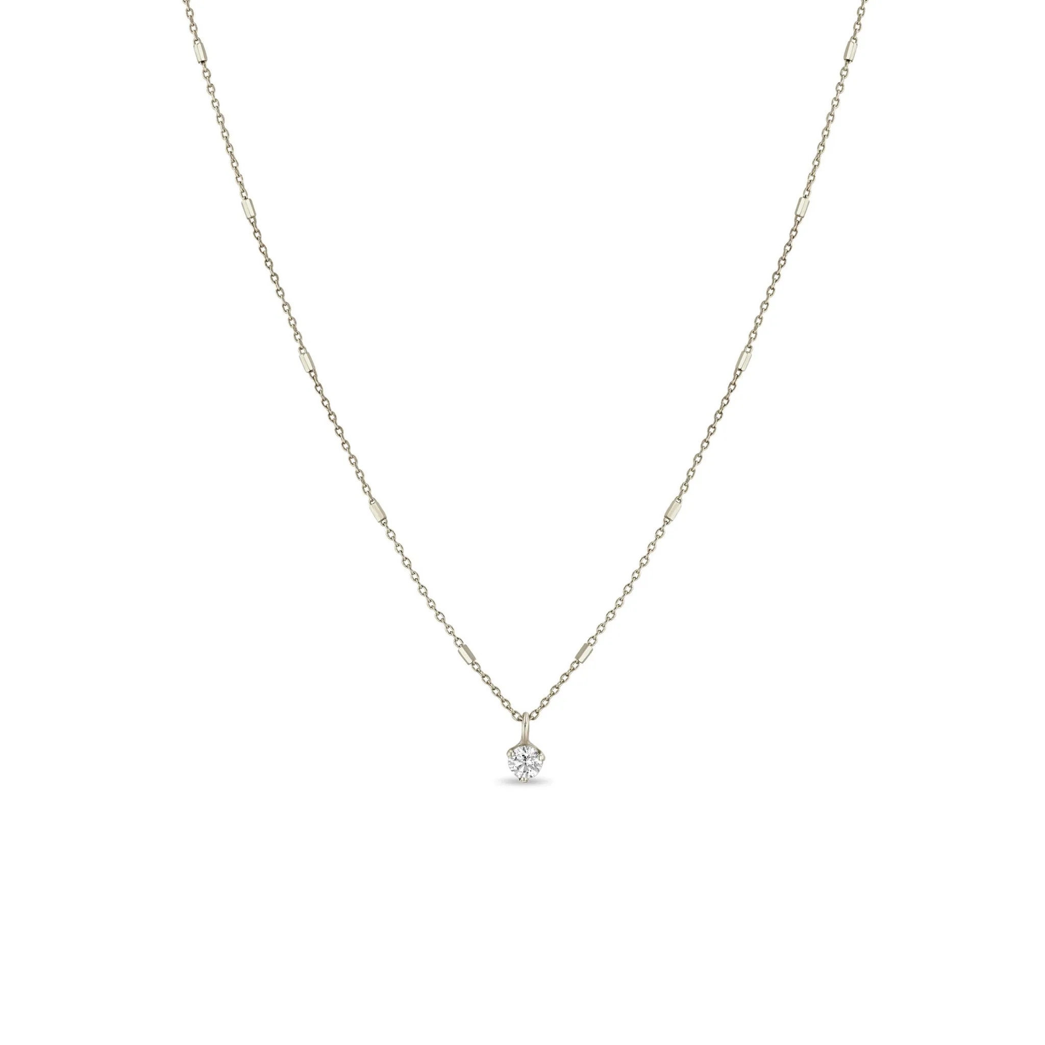 14k Diamond Pendant Bar & Cable Chain Necklace