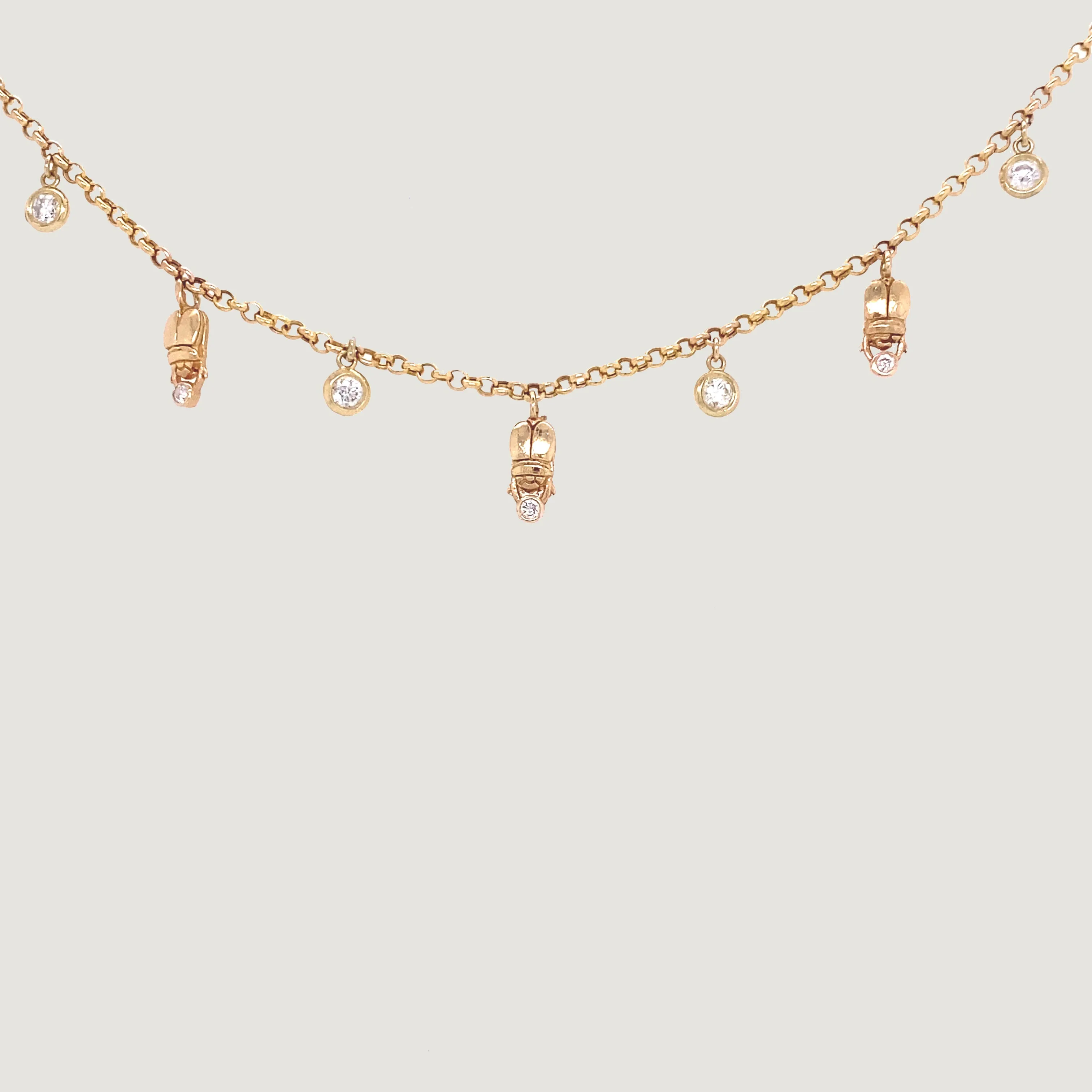 14k Diamond Scarab Necklace