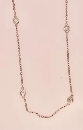 14K Diamond Station Necklace