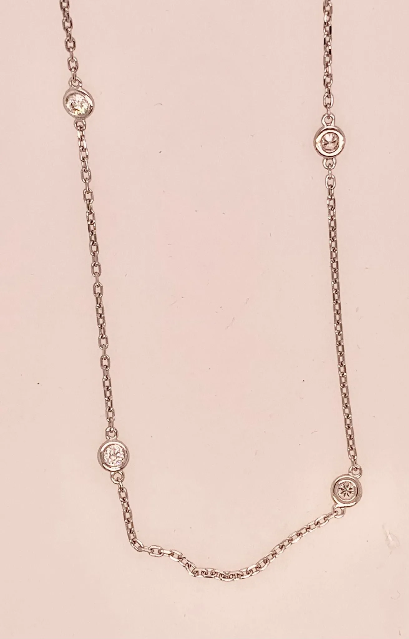 14K Diamond Station Necklace