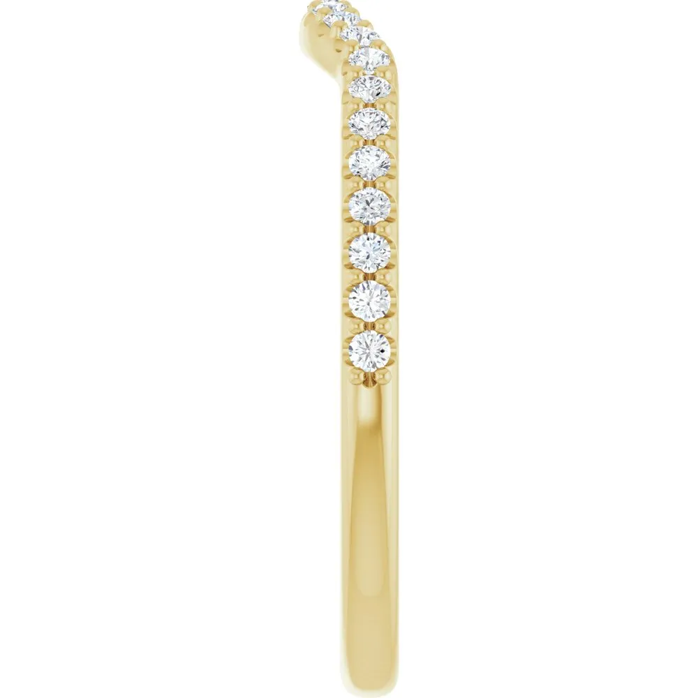 14K Gold  1/5 CTW Natural VS Clarity Diamond Contour Band