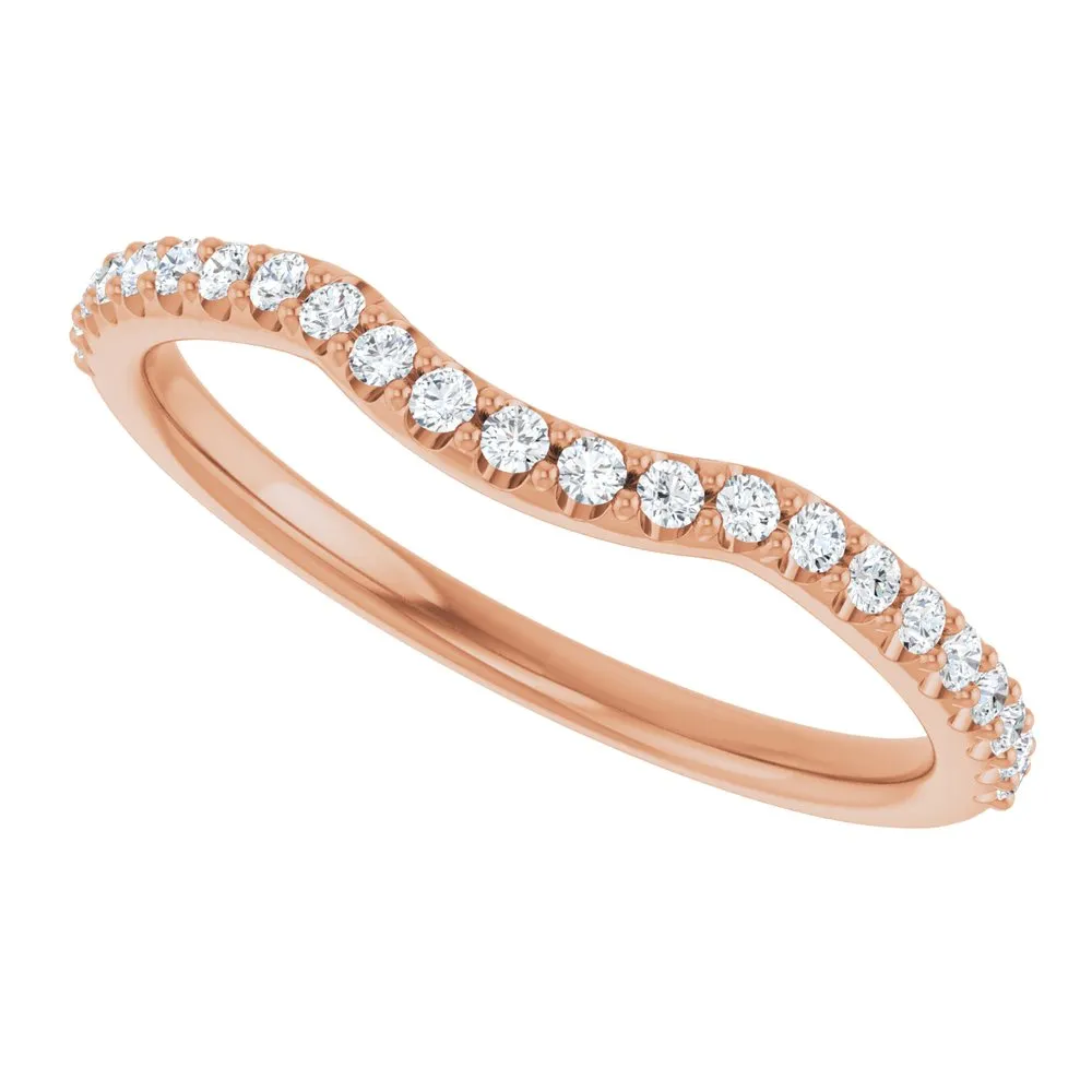 14K Gold  1/5 CTW Natural VS Clarity Diamond Contour Band