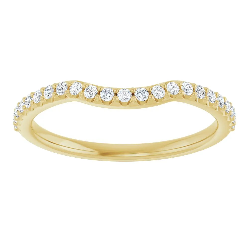 14K Gold  1/5 CTW Natural VS Clarity Diamond Contour Band