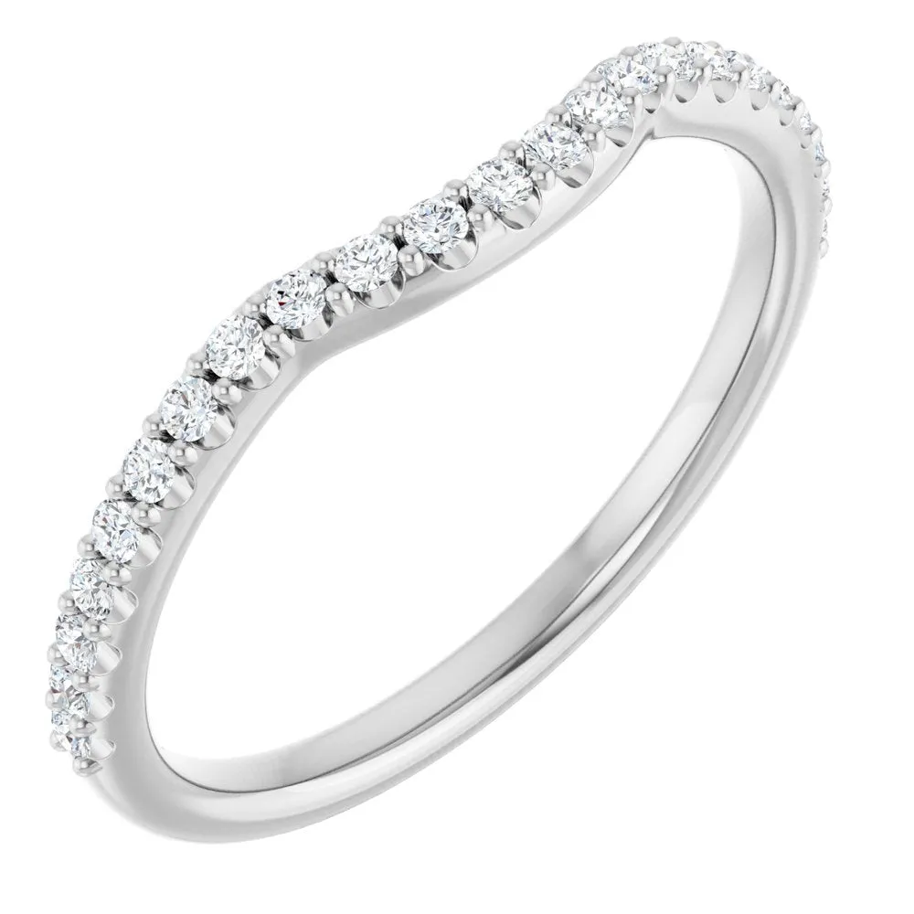 14K Gold  1/5 CTW Natural VS Clarity Diamond Contour Band