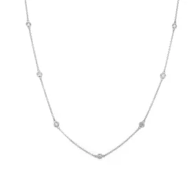 14k Gold & Diamond Station Necklace -0.45ct