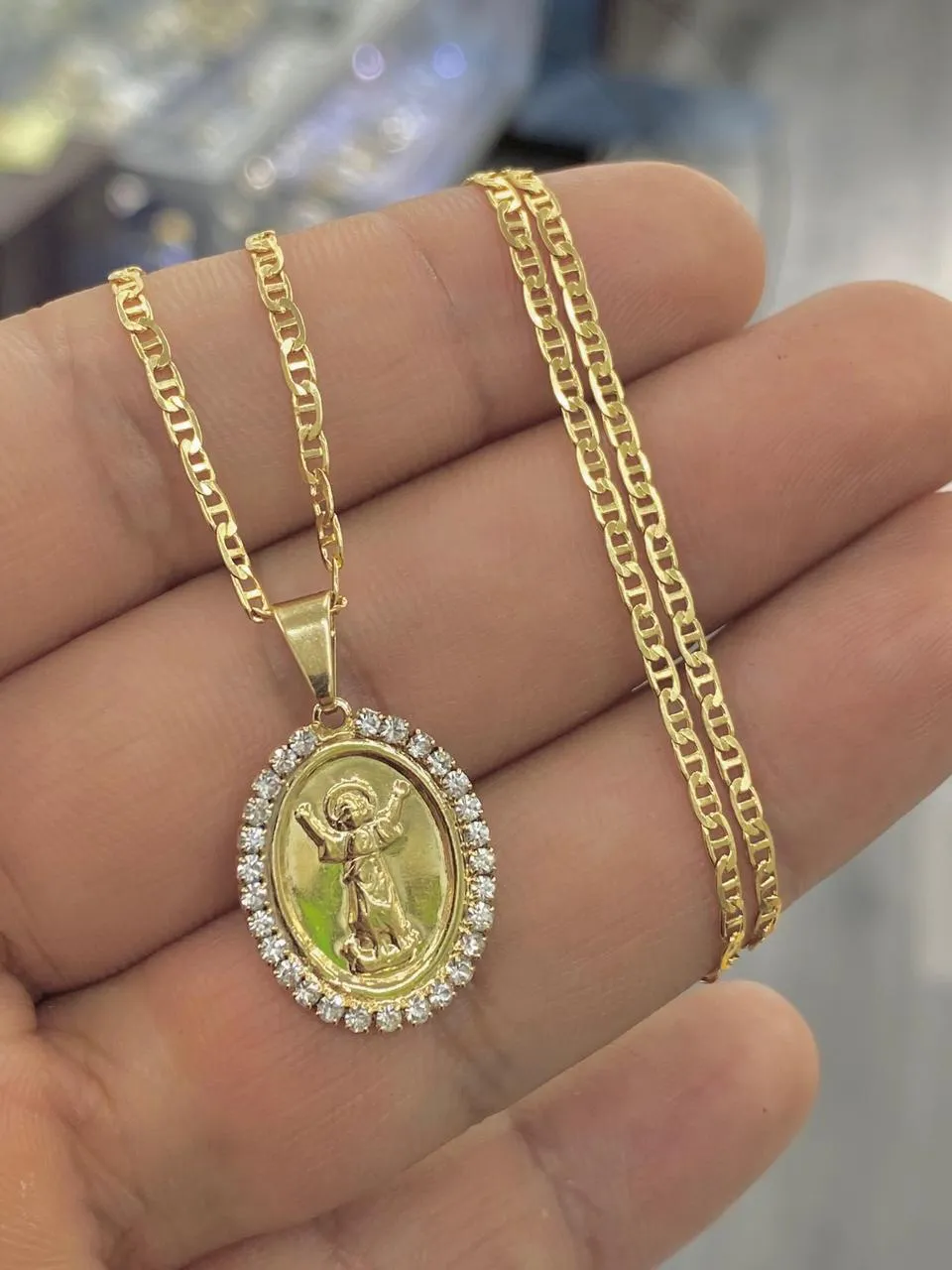 14K Gold Filled Baby Jesus Necklace For Kids Ladies Girls 18"/ Divino Nino Pendant 21x16mm/ Everyday Dainty Pendant/ Cadena del Divino Nino