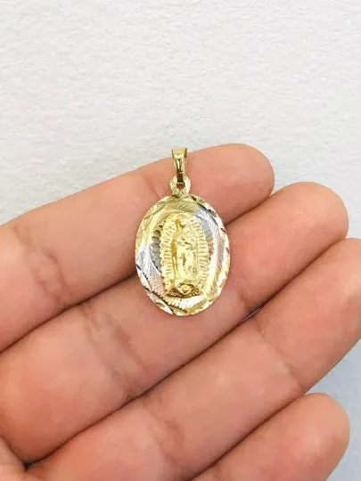 14K Gold Filled Virgen de Guadalupe Set Chain and Pendant 20x13mm/ Mariner Link Chain 20" / Everyday Necklace / Cadena y Dije de la Virgencita de Guadalupe