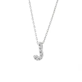 14K Gold Initial "J" Necklace With Diamonds