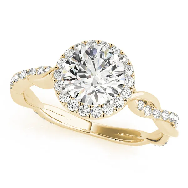 14K Halo Engagement Ring Twisted