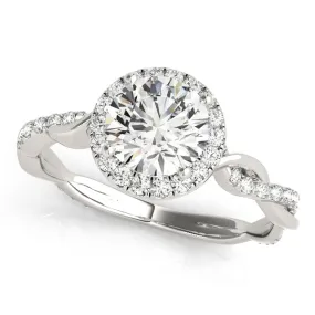 14K Halo Engagement Ring Twisted