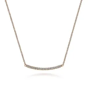 14K Rose Gold Diamond Bar Necklace