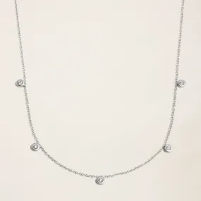 14K Solid Gold Diamond Five-Stone Necklace