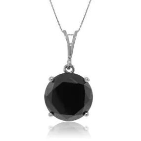 14K Solid White Gold Necklace w/ 3.50 Carat Black Diamond