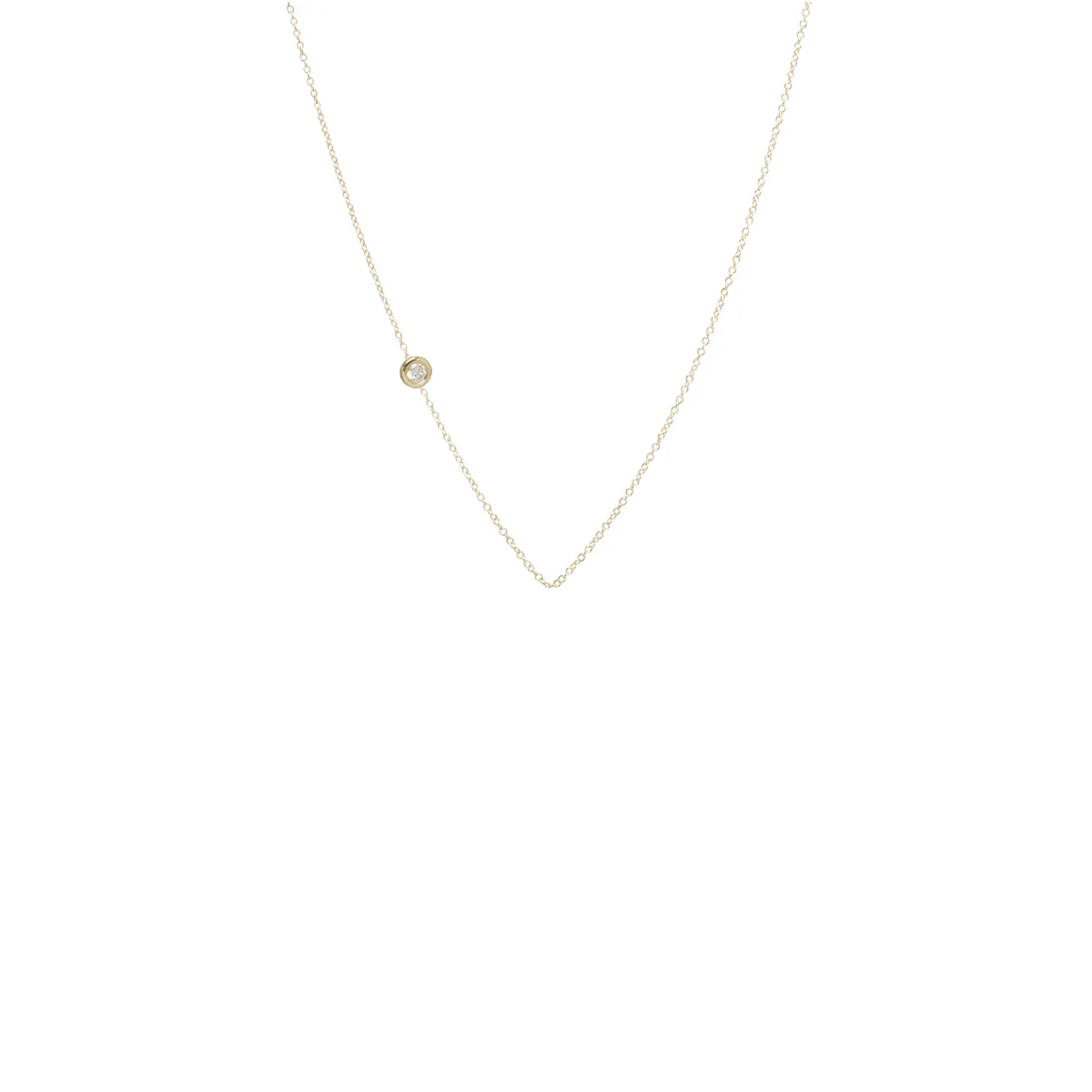 14k Tiny Floating Diamond Chain Necklace