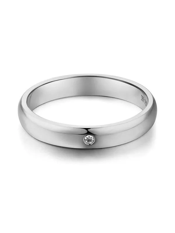 14K White Gold Bridal Wedding Band Ring 0.01 Ct Natural Diamonds