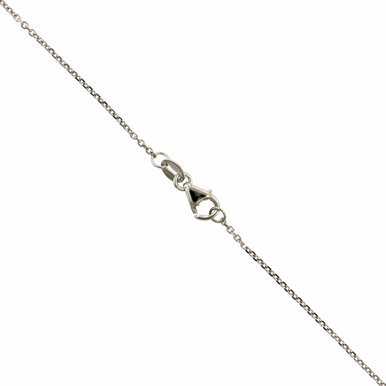 14K White Gold Diamond Bezel Necklace