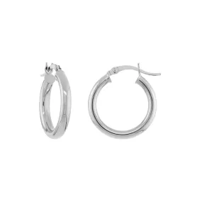 14k White Gold Hoop Earrings