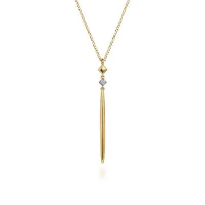 14K Yellow Gold 0.02ctw Diamond Necklace