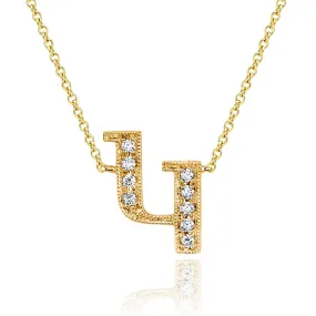 14K Yellow Gold Armenian Initial Diamond Necklace