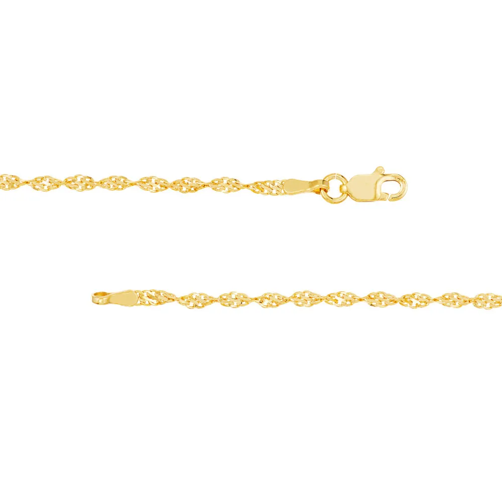 14k Yellow Gold Diamond Cut Chain 16"