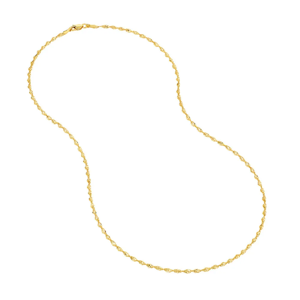 14k Yellow Gold Diamond Cut Chain 16"