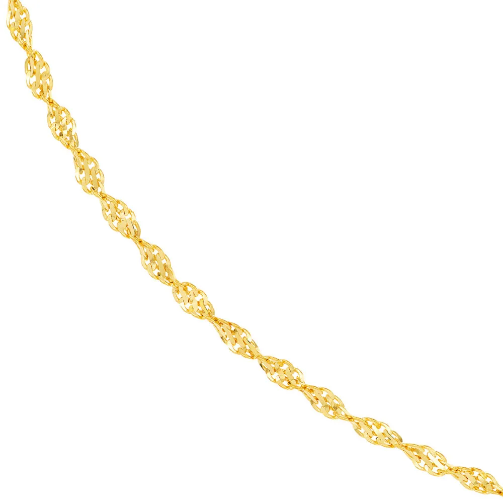 14k Yellow Gold Diamond Cut Chain 16"