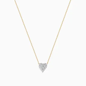 14K Yellow Gold Diamond Heart Necklace