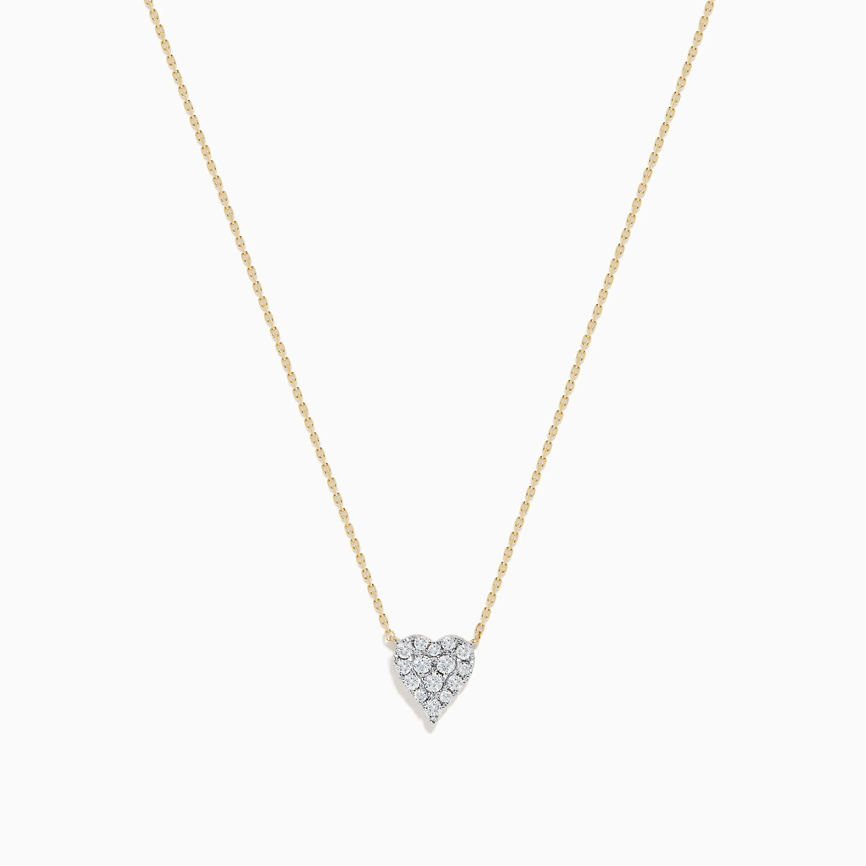 14K Yellow Gold Diamond Heart Necklace