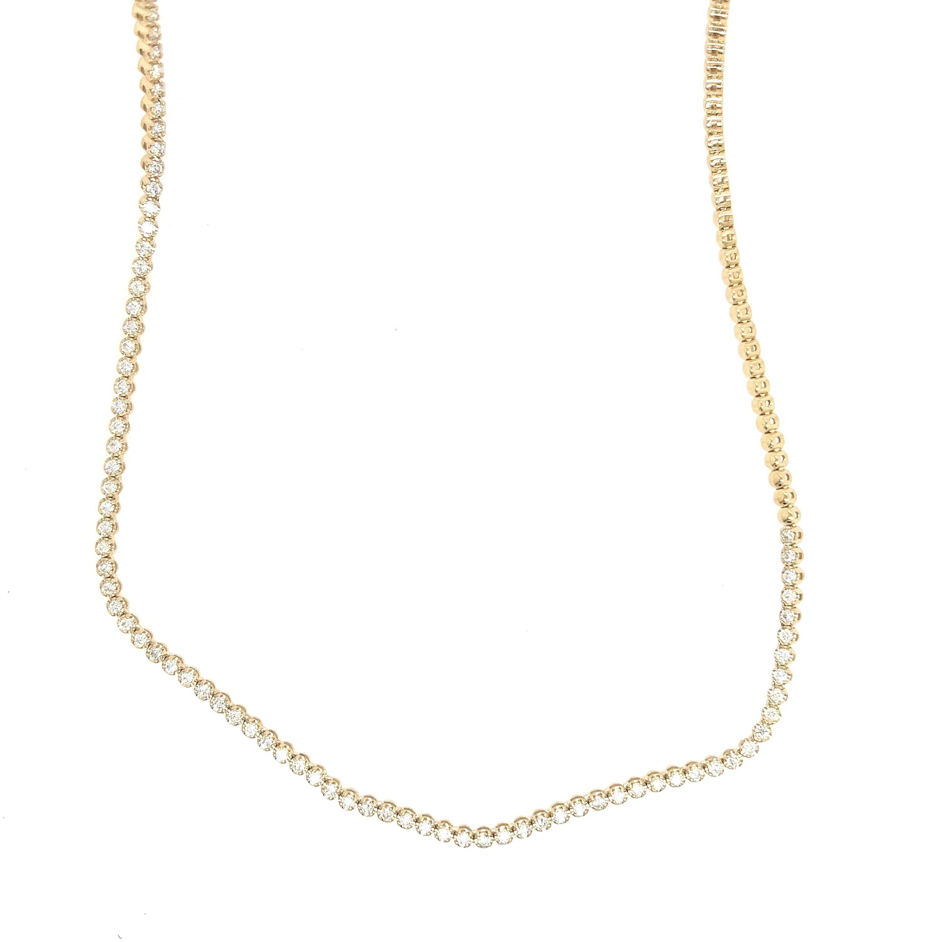 14K Yellow Gold Diamond Necklace