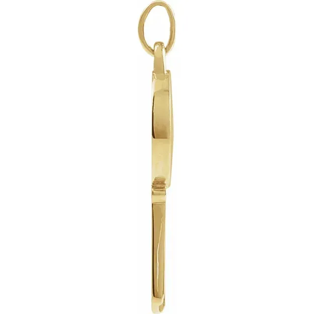 14K Yellow Gold Engravable Key Pendant