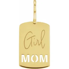 14K Yellow Gold Girl Mom Pendant