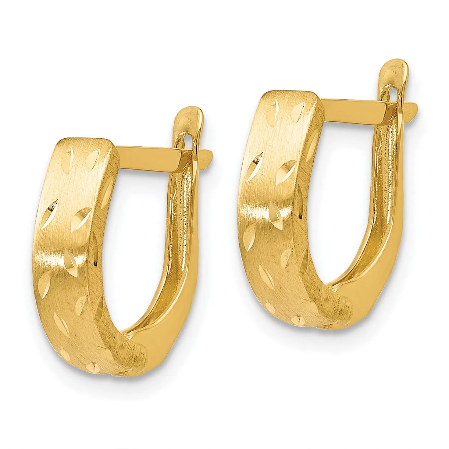 14k Yellow Gold Polished D.C Hoop Earrings