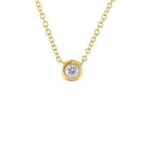 14KT GOLD DIAMOND SINGLE BEZEL SET NECKLACE