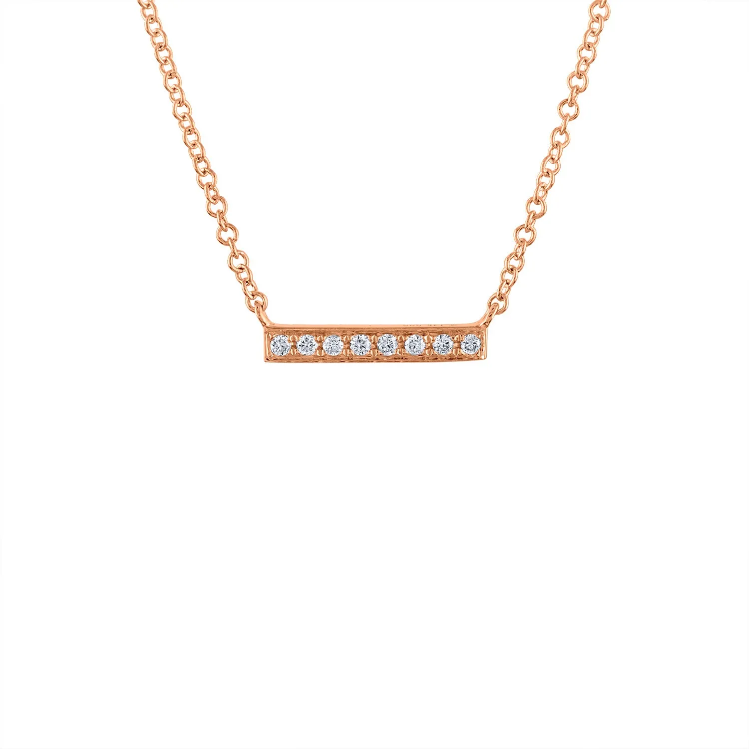 14KT GOLD MINI DIAMOND BAR NECKLACE