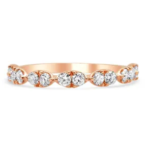 14kt Rose Gold Round Diamond Dainty Wedding Ring