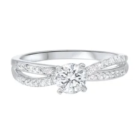 14KW C&C Split Prong Diamond Ring 2/3CT