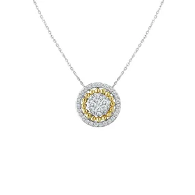 14KWY 36RD0.50CT DIAMOND ROUND BEAD PENDANT NK  (118N404816WY14)