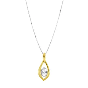 18ct Two Tone Gold 0.15ct Double Diamond Necklace KSI3322TR5J