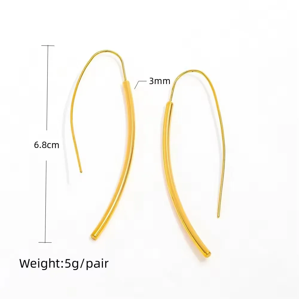 18K Gold-Filled Arc Threader Hoop Earrings